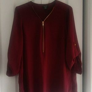 Zip-Down Dress Shirt